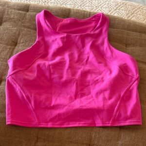 LULULEMON Pink Women's High-Neck Crop Tank Top… hardly worn!!